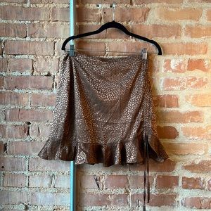 NWOT — Brown Satin Skirt